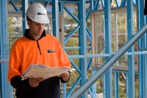 Man at work in the construction site